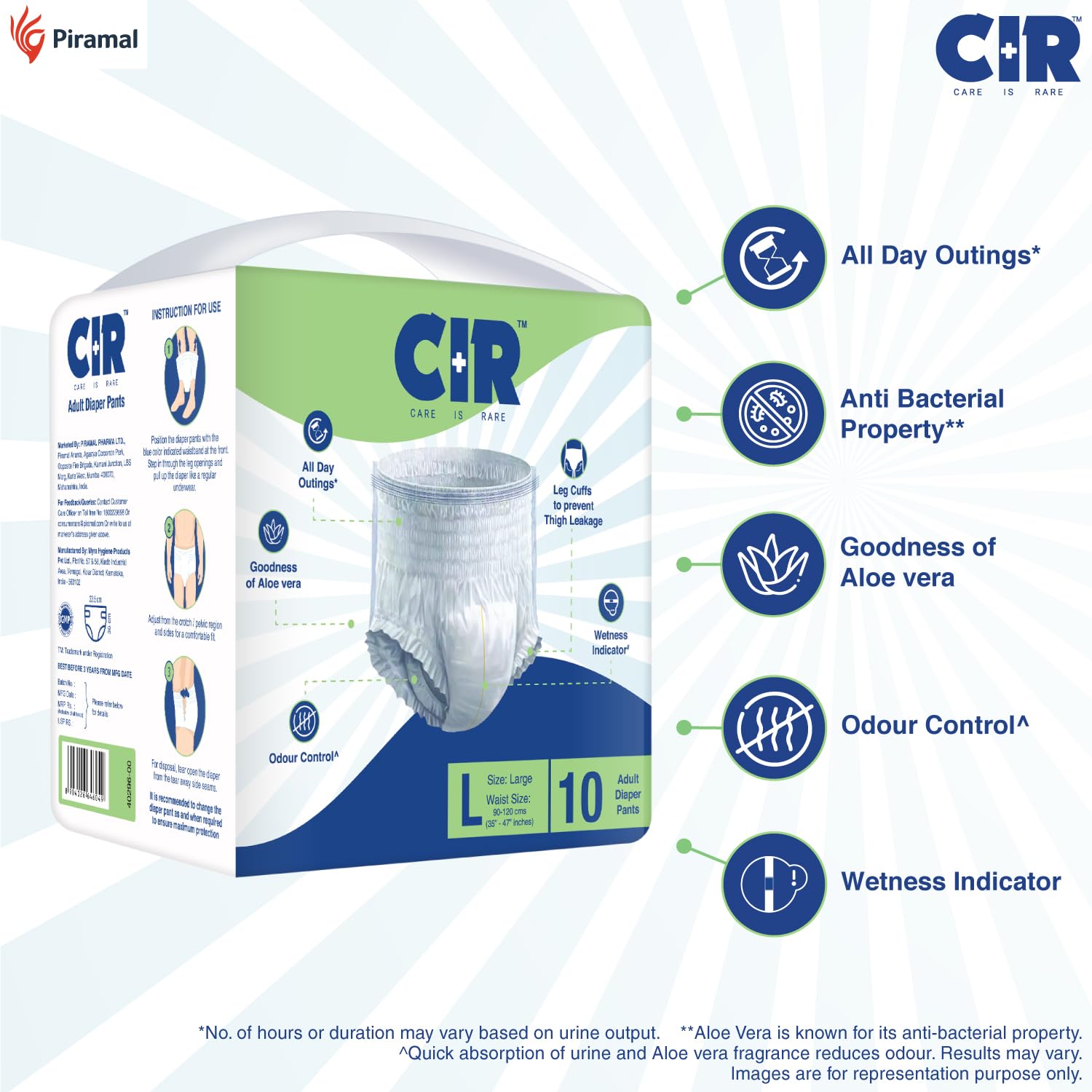 CIR Adult Diaper Pants - Large (35" - 47")