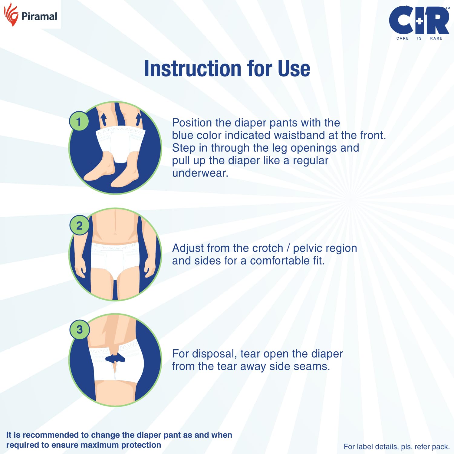 CIR Adult Diaper Pants - Large (35" - 47")