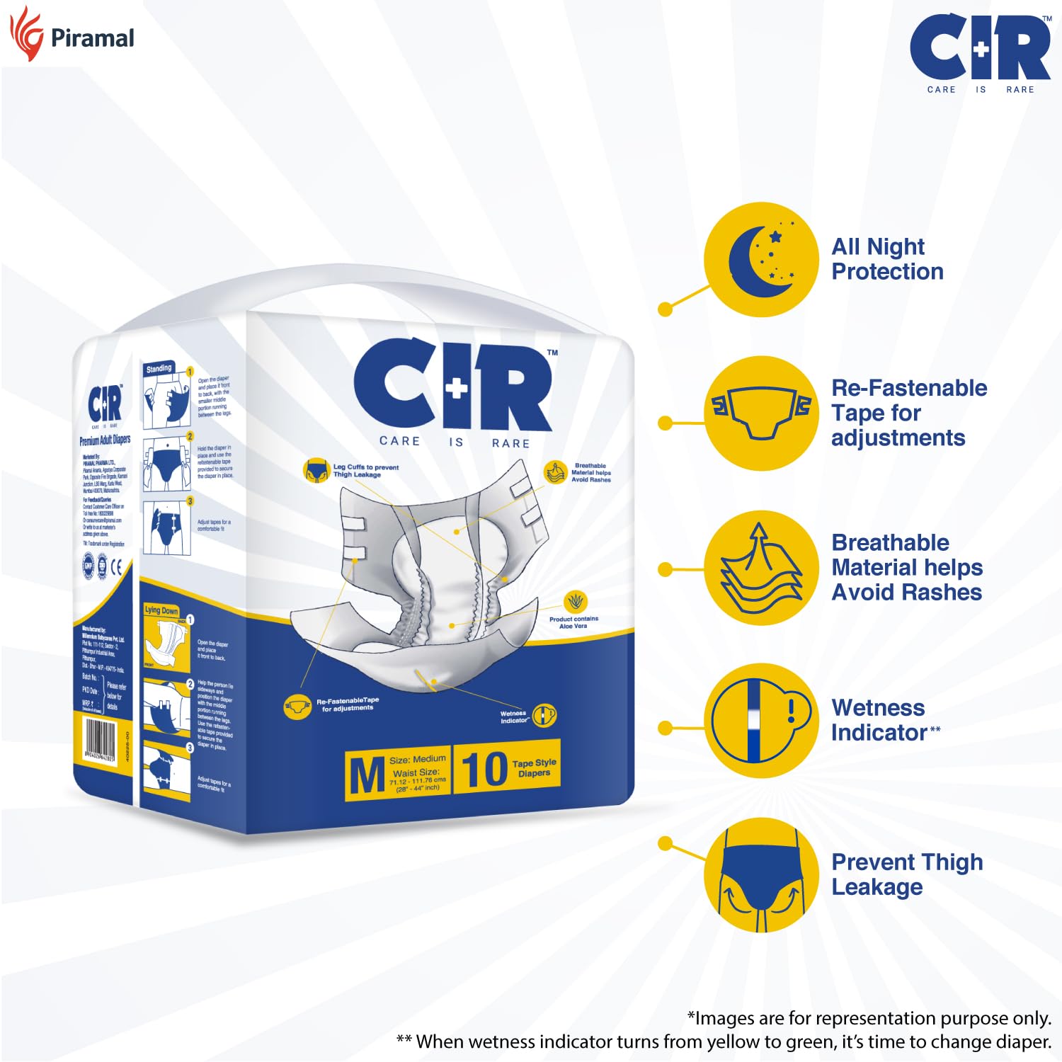 CIR Adult Diaper Pants - Medium (30" - 40")