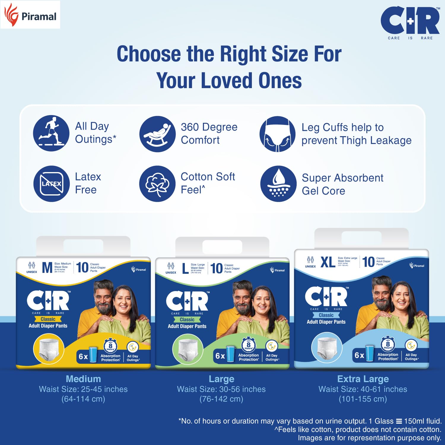 CIR Adult Diapers Pants - Extra Large (40" - 61")