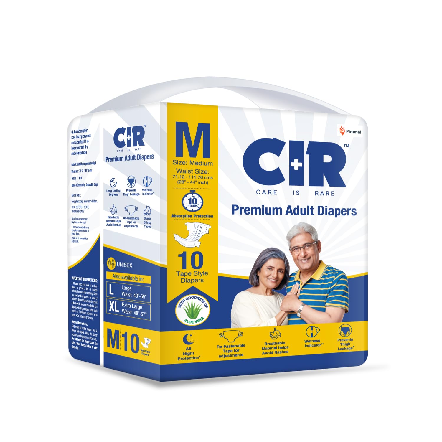 CIR Premium Adult Diapers - Medium (28"-44")