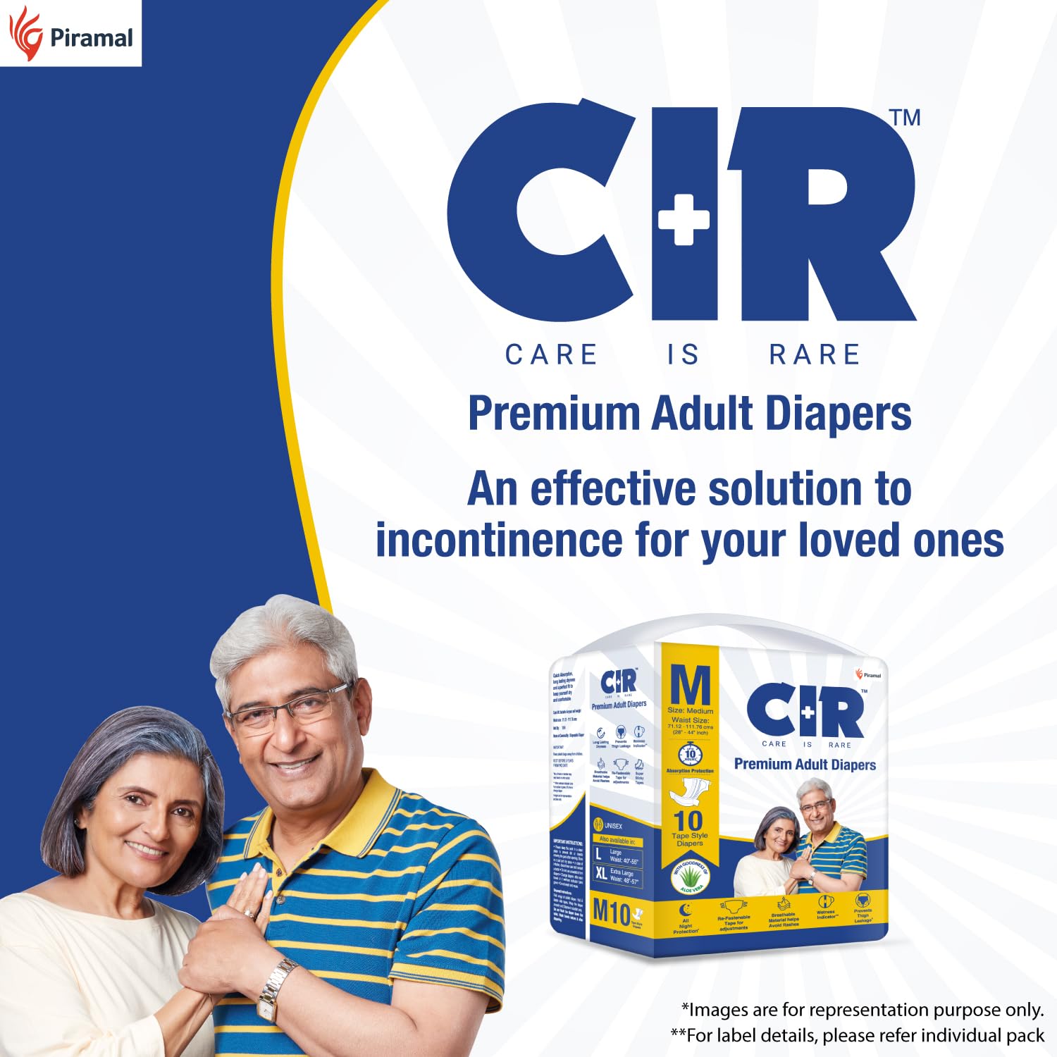 CIR Premium Adult Diapers - Medium (28"-44")