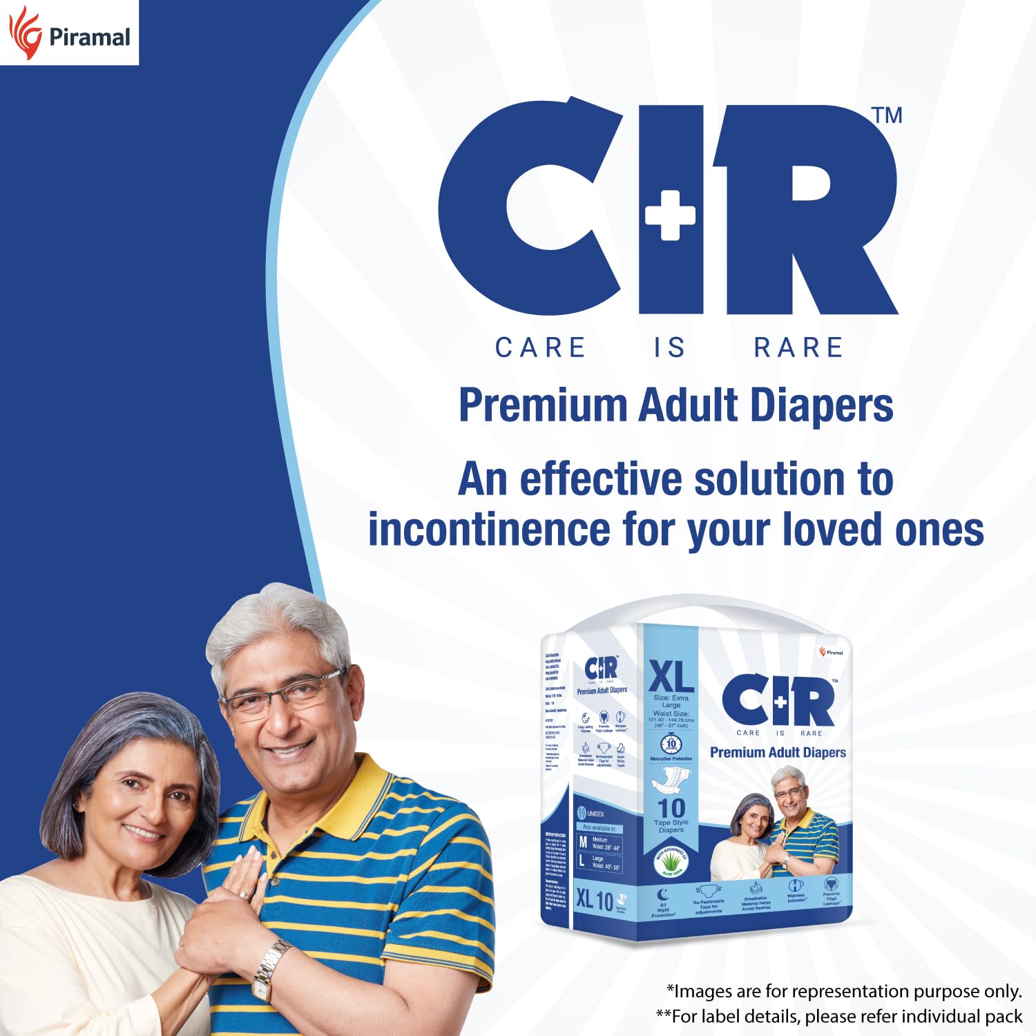 CIR Premium Adult Diapers - XL (48" - 57")