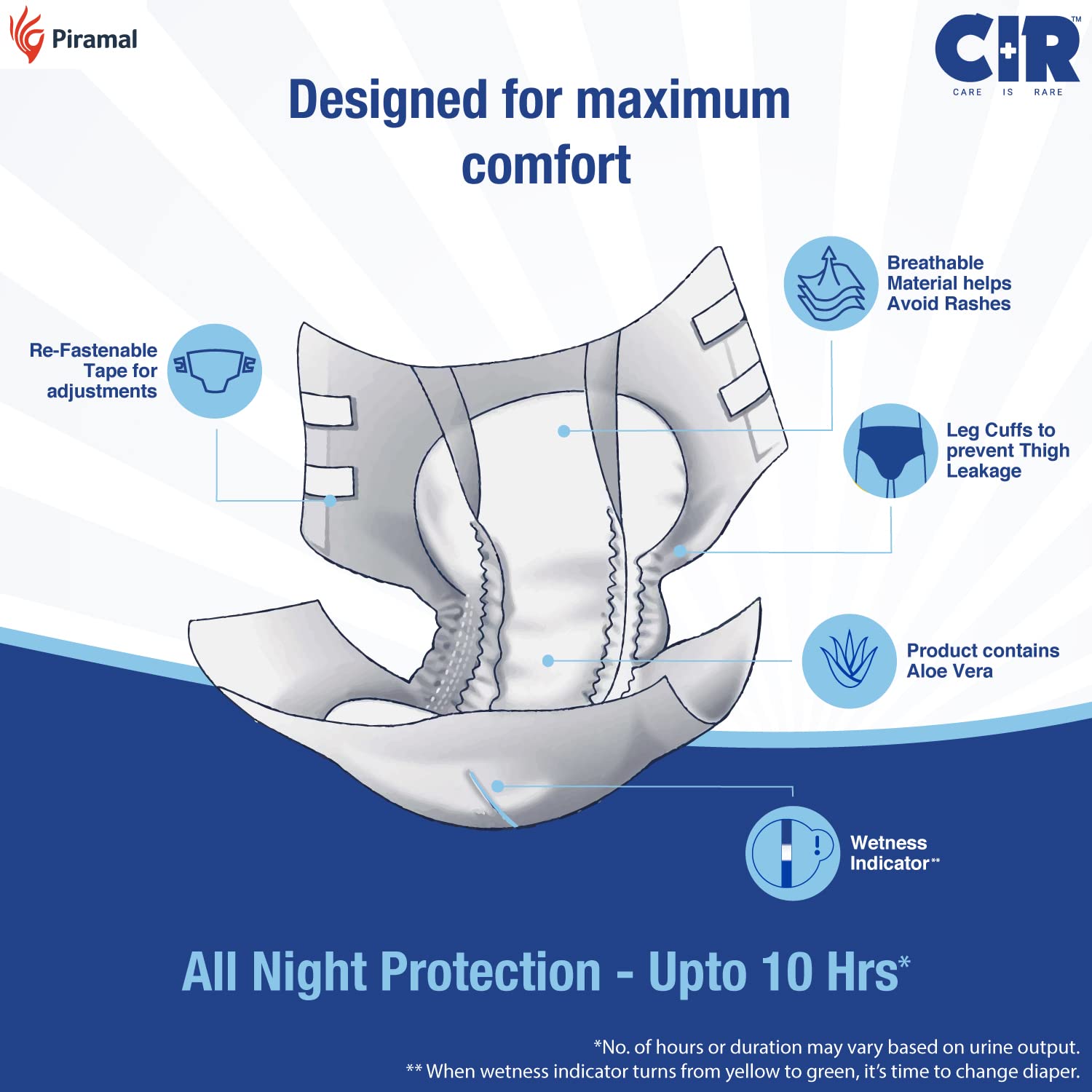 CIR Premium Adult Diapers - XL (48" - 57")