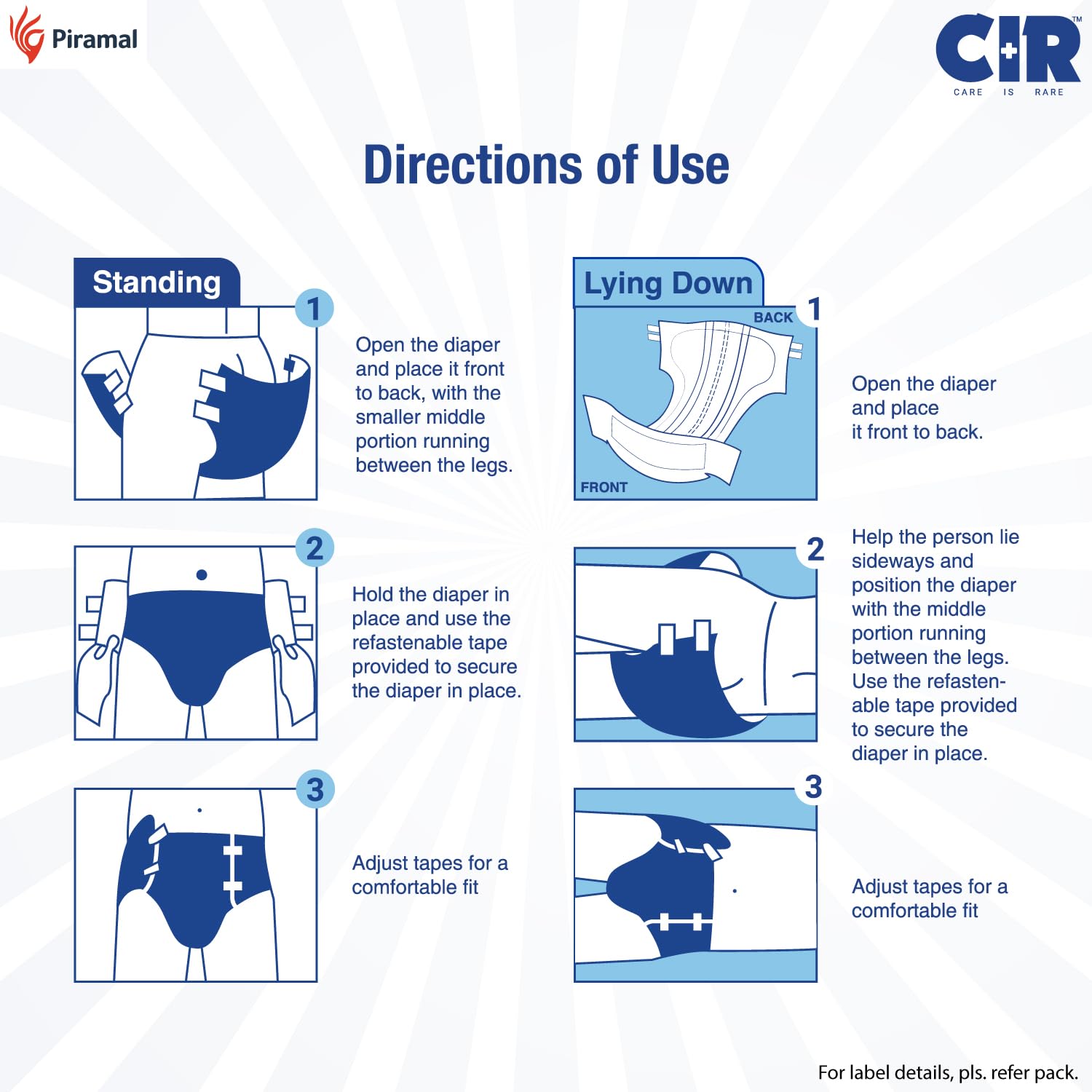 CIR Premium Adult Diapers - XL (48" - 57")