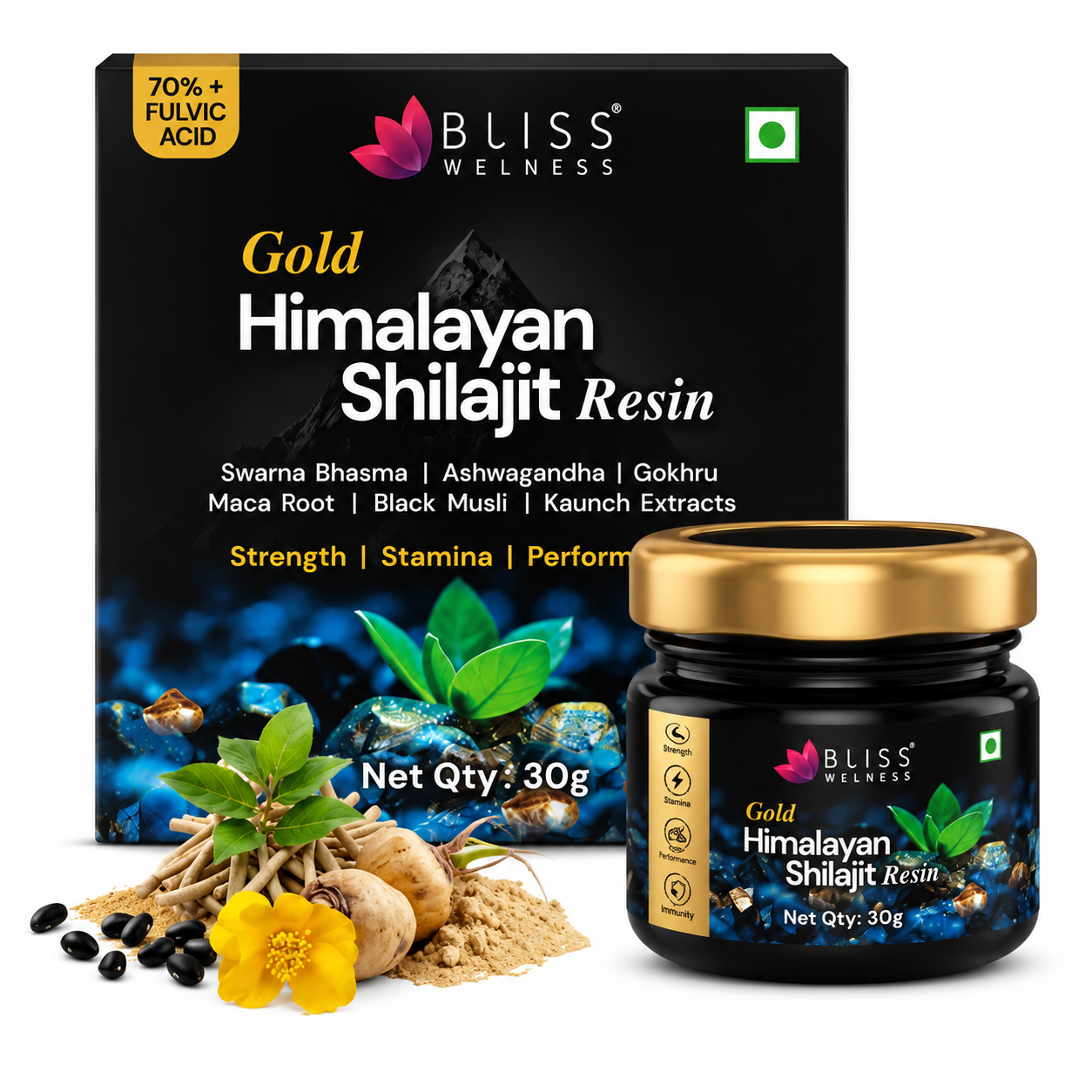 Bliss Welness  Gold  Himalayan Shilajit Resin